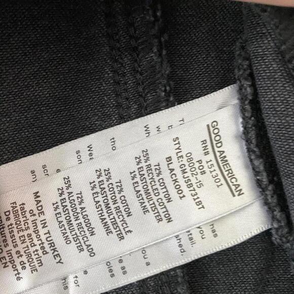 GOOD AMERICAN fit for success black denim jumpsuit - Picture 8 of 9